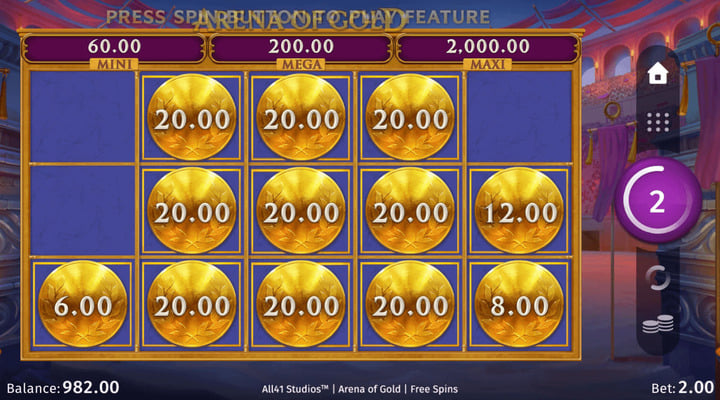 Arena of Gold Slot Screenshot